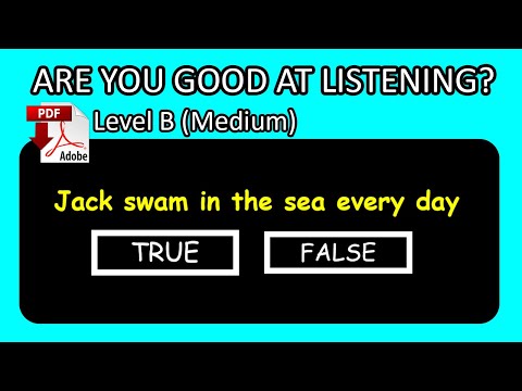 Listening Comprehension  Exercise - Listen and answer - level B + PDF - Easy English Lesson