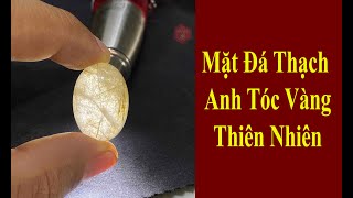 Mặt Đá Thạch Anh Tóc Vàng Tự Nhiên Làm Mặt Nhẫn To, Mặt Dây Chuyền