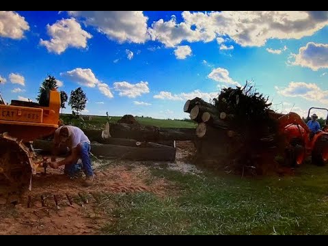 Field Land Clearing Project Part 14: What's The Biggest Stump a Cat D2 Can Move? We Found Out...