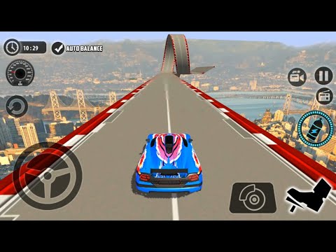 Impossible Car Tracks 3D - Blue Sport Car Driving Stunt Level 25 Completed - Android Gameplay