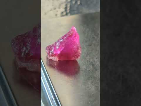 Red oval synthetic ruby gemstone
