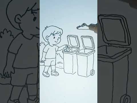 example sketch of a small child throwing rubbish in its place #sketch #draw #sketchdrawing #art