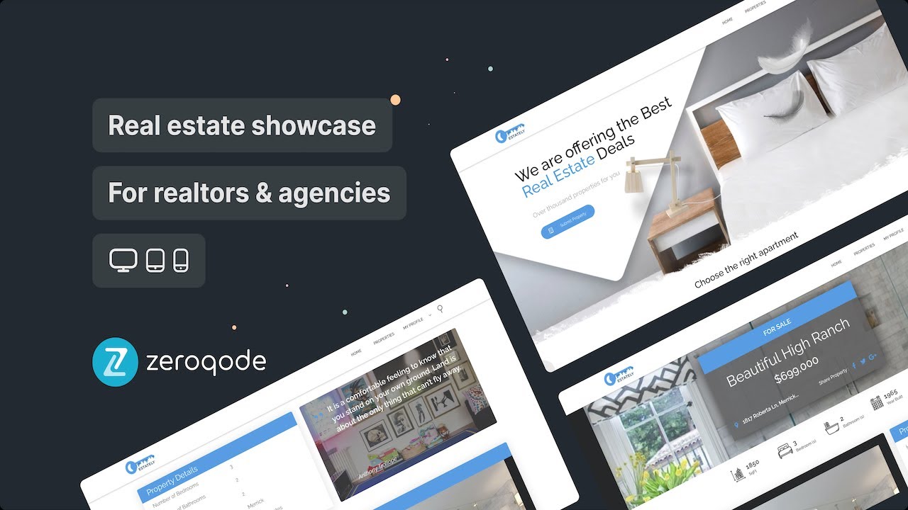 Estately - Real Estate Agency Template Video Presentation by Zeroqode