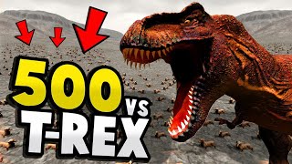 500 ANIMALS vs GIANT T-REX! - Beast Battle Simulator Gameplay