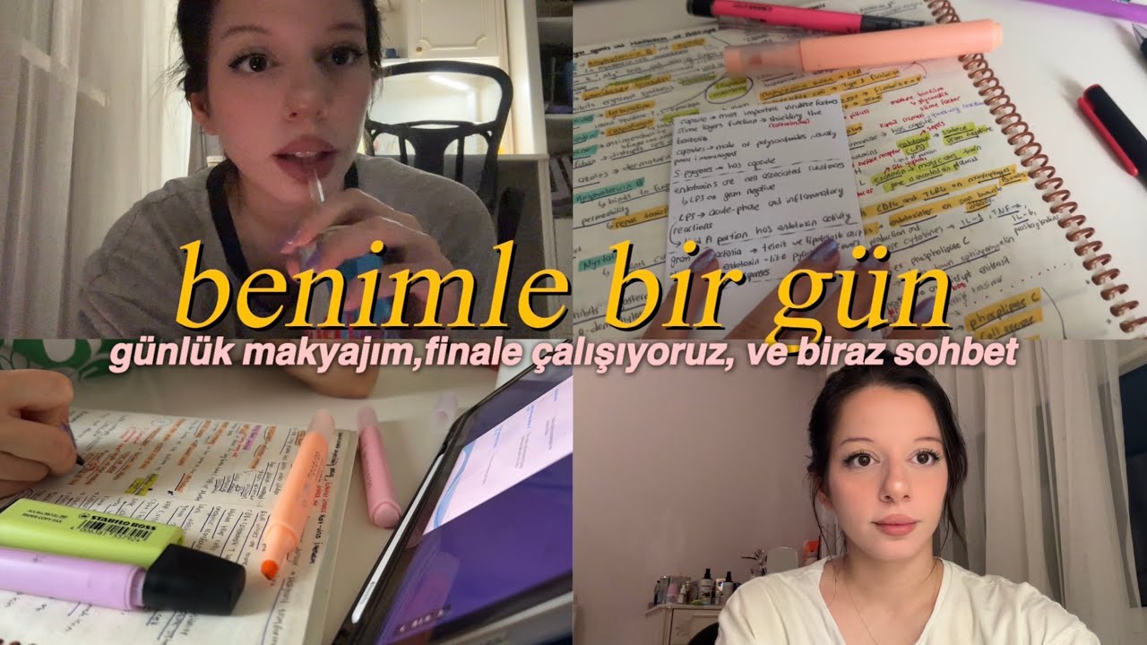 günlük makyajım ve ders çalışalım🫶🏻