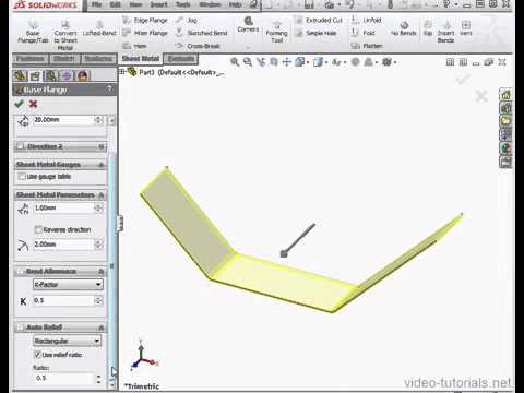 SolidWorks 2013 Video Tutorial - Introduction to working with Sheet Metal