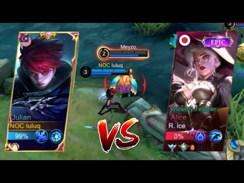 JULIAN MAGE VS ALICE TOP GLOBAL IN RANKED MATCH! WIN OR LOSE!? | Mobile Legends