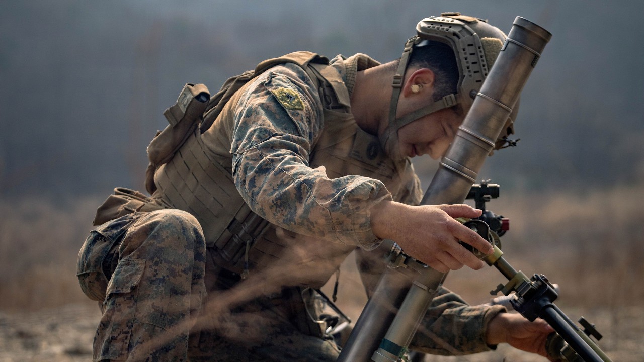 United States Marines and South Korean Marines Fire Mortars in Pohang, South Korea 2026