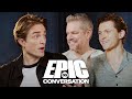 The Odyssey Stars Robert Pattinson Matt Damon Tom Holland Have An Epic Conversation
