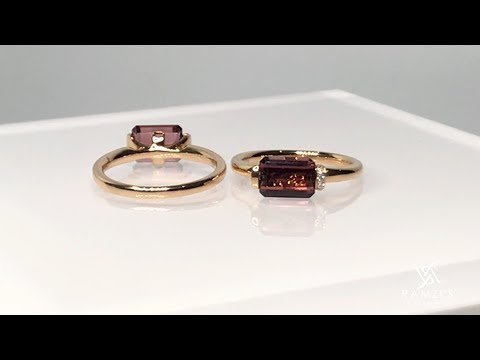 18K Rose Gold Natural Rubellite Diamond Ring