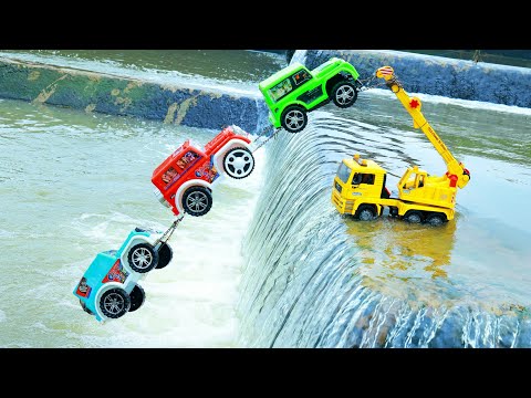 Mahindra Thar Bolero Car Scorpio G-Wagon Car Accident Big WaterFall Pulling Out Crane Truck ? CS Toy