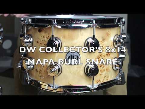 DW Collector's Mapa Burl Cherry Shell HVLT 8x14 Snare - SO#1157713