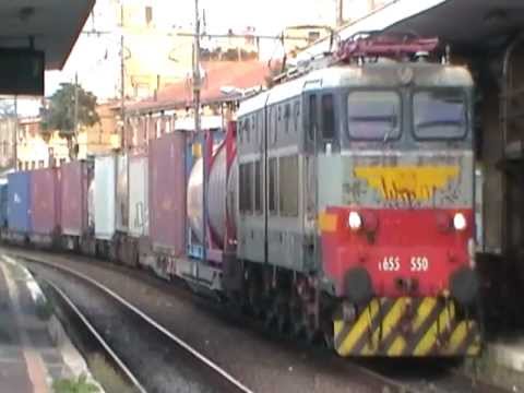 E655.550 in partenza col TCS 57002 Pomezia - Gallarate