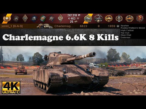 Charlemagne 6623 DMG, 8 Kills, 1859 EXP, 2995 Block | Ultra HD 4K Battle | World of Tanks