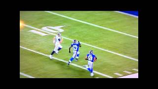 Michael Boley TD celebration - throws ball into guy's face