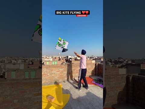 BIG KITE FLYING ❤️❤️ #kite #kiteflying #patang #kites #viralvideo #youtubeshorts #shorts
