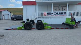 New 2025 "FlatTrak" by Belmont 7x18 HD Lay Flat Tilt Equipment Hauler w/ Hyd Jack (PRICE DROP!!)