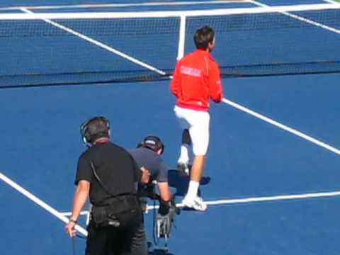 Filip Peliwo does the Gangnam dance at the Davis Cup 2012 in Montreal