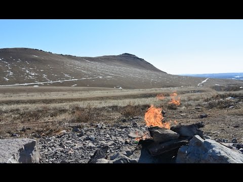 Вечный огонь в степи Красноярского края
