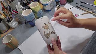 190. Stvaranje Umjetnosti: Upotreba Voska za Očaravajuće Crteže na Sirovoj Keramici