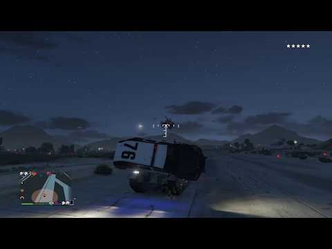 GTA V mayhem with a rhino tank against the cops
