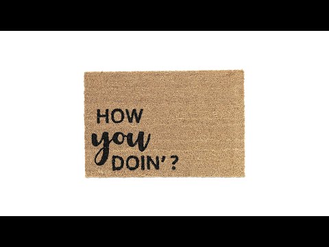Kokos Fußmatte "How you doin'?" Schwarz - Braun - Naturfaser - Kunststoff - 60 x 2 x 40 cm