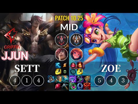 GRF jjun Sett vs Zoe Mid - KR Patch 10.25