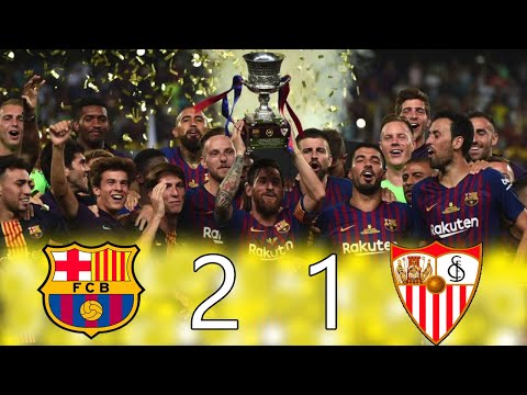 Barcelona 2 vs Sevilla 1 - Final Supercopa de España 2018 - Partido Completo