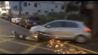 【車禍影片】安全帽一撞就噴（2022.06.15 桃園市龍潭區中豐路臺三線