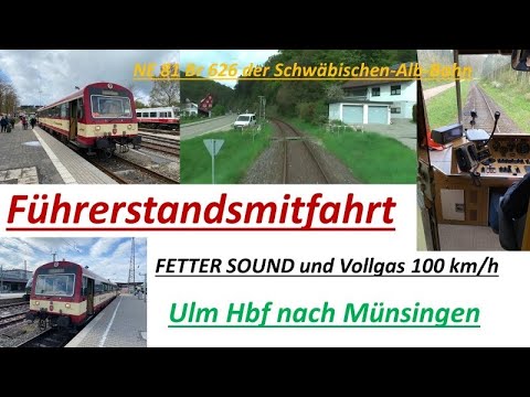 Führerstandsmitfahrt im SAB NE81 von Ulm nach Münsingen mit SOUND und Vollgas 100 km/h + Roomtour