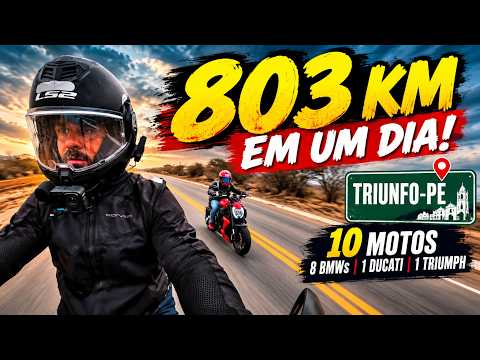 803 KM EM UM DIA! 😱 Bate e volta de moto até Triunfo-PE | 10 MOTOS NA ESTRADA!