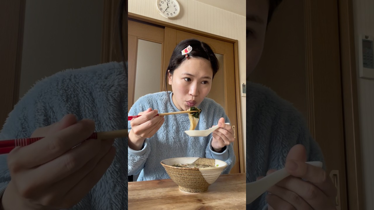 実家の朝ごはんシリーズ🍚にゅうめんです。#朝ごはん #モッパン #shorts