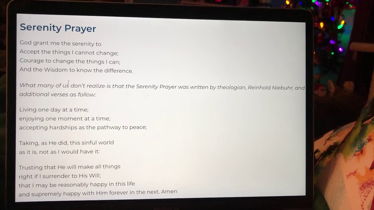 Serenity Prayer-Long Form