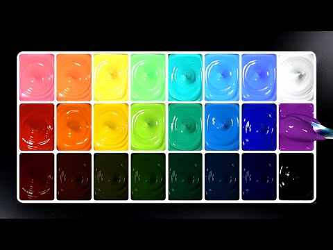How To Create New Colors Using Rainbow Acrylic Paint - Rainbow Color Mixing