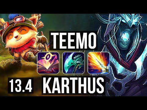 TEEMO vs KARTHUS (JNG) | 10/1/10, 1100+ games, Legendary, 1.2M mastery | EUW Master | 13.4
