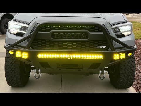 BAJA DESIGNS AMBER LIGHT BAR WIRED TO A SWITCH PRO SP9100!! 2020 TACOMA TRD OFF ROAD
