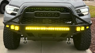 BAJA DESIGNS AMBER LIGHT BAR WIRED TO A SWITCH PRO SP9100!! 2020 TACOMA TRD OFF ROAD