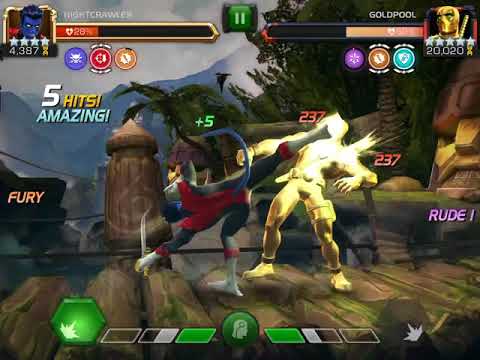 MCOC mishelyn - Nightcrawler vs Goldpool