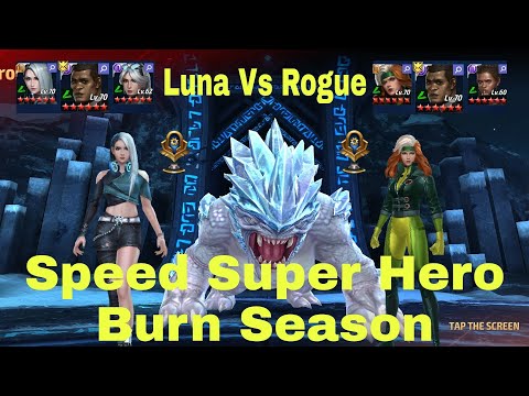 Luna Snow Vs Rogue | Abx Speed Super Hero | Burn Season - Marvel Future Fight