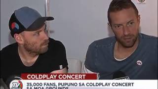 Chris Martin and Jonny Buckland interviewed on ABS-CBN News