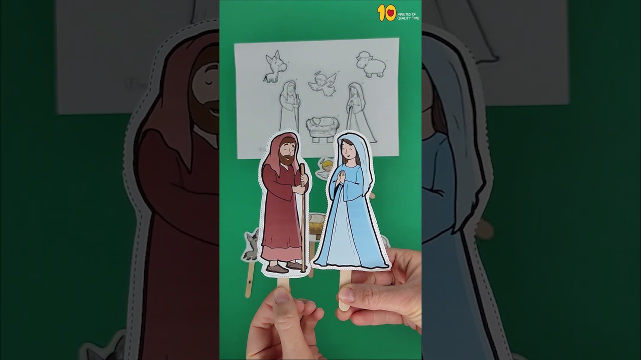 Printable Nativity Stick Puppets #drawing #christmaskids #art