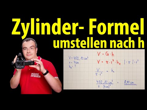Cylinder - Calculate the height of the body from the volume (rearrange the formula) | Lehrerschmidt
