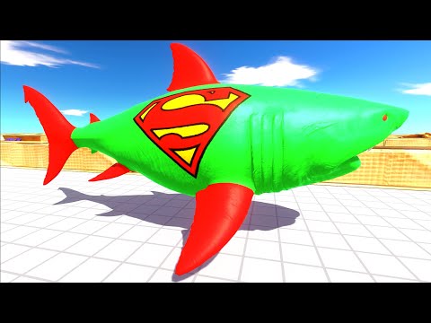 DEATH RUN vs GREEN SUPERMAN MEGALODON - Animal Revolt Battle Simulator