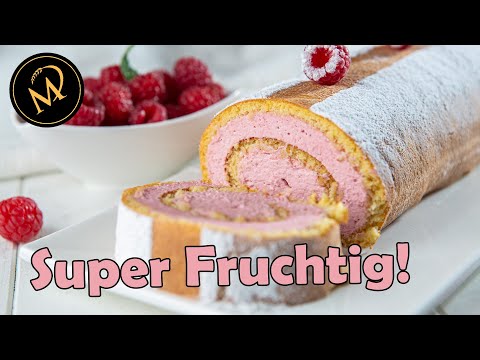 Light, fruity raspberry Swiss roll - a quick and easy Swiss roll recipe with raspberries