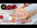 Leichte Fruchtige Himbeeren Biskuitrolle Schnell Gemachtes Biskuitrouladen Rezept Mit Himbeeren