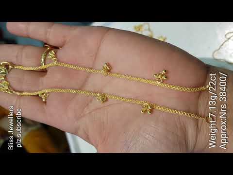 Latest gold anklet designs with weight