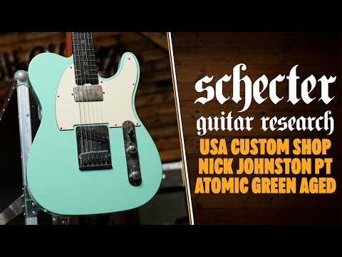 Schecter USA Custom Shop Nick Johnston PT S/H Wembley - Macassar Ebony - Atomic Green Aged Nitro image 12