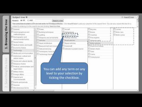 How to search by using the subject tree (BBIH - Bibliography of British and Irish History)