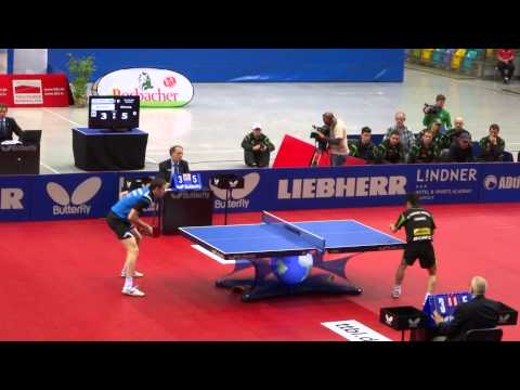 Tischtennis Finale Bremen - Ochsenhausen - Chuang VS Skachkov Satz 1