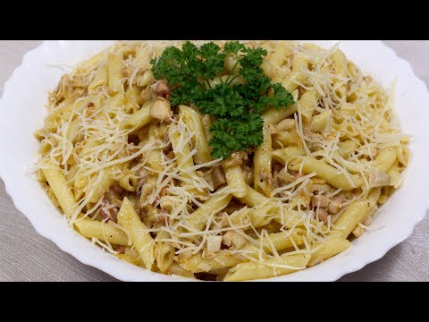 Макароны с Курицей и Беконом | Сочное Блюдо на Сковороде за 15 Минут! | NyamNyamLab